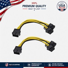 Secure 18AWG GPU Female to Dual 8Pin Male Splitter - 2-Pack | Black/Yellow picture