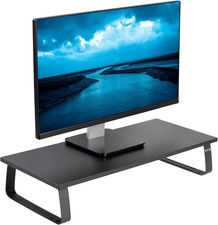 Monitor and Laptop Stand 24 Inch Wooden Desktop Riser Black Ergonomic Computer picture