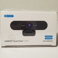 EMEET C960 USB Webcam - Black Full HD 1080P Fixed Focus New Sealed picture