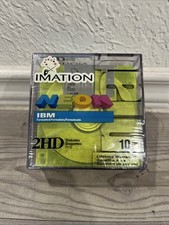 Imation Neon Diskettes 10 Pack IBM 2HD Floppy Disks in Cases New Sealed picture