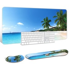 Auhoahsil Large Mouse Pad with Wrist Rests for Keyboard & Mouse, Thick Soft E... picture