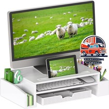 Soporte Elevador Para Monitor De Escritorio Con Bandeja Organizadora Ajustable picture