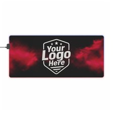 Red Smoke Color Blast LED Large Desk Pad Custom Logo Desk Mat Sports Card Break picture