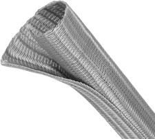 1/2 Inch 10Ft Split Wire Loom Tubing Braided Cable Protector Sleeve Gray picture