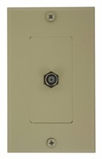 Leviton 40981-ID Decora Video Wall Jack Assembly, F Connector, Ivory picture