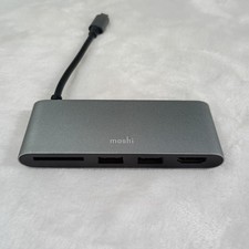 Moshi USB-C Multiport Adapter Unisex OS Gray Excellent HDMI USB SD Card Hub picture