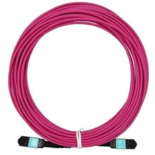 Elfcam 25m/82ft Fiber Optic Cable MPO Female-Female, 12 Fibres OM4 Type B Purple picture
