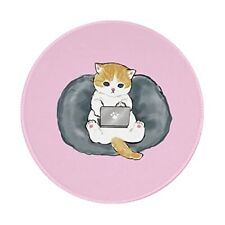 Pink Cute Mouse Pad Funny Cat Round Mouse Pad Anti-Slip Rubber Kawaii Mousepa... picture