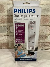 Philips 7-Outlet Surge Protector Home Power, 6ft White Cord Protection Level picture