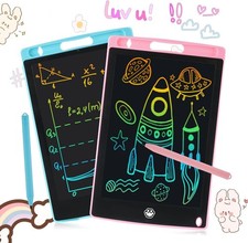 2 Pack LCD Writing Tablet Blue & Pink, Erasable Doodle Board for Kids picture