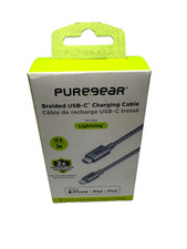 NIB PureGear Braided USB To Type C 10Ft - Black For IPhone IPad IPod picture
