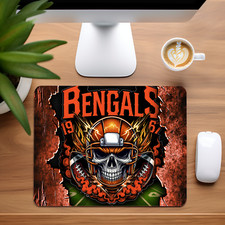 Cincinnati Bengals Skull Custom Non-Slip Neoprene Mouse Pad Home Office picture