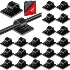 60 Pieces Mini Cable Clips Self Adhesive Light Clips Light Hooks Wire Cable picture