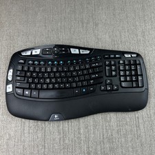 Logitech K350 Wireless Wave Keyboard Ergonomic Black Multimedia Office picture