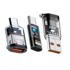 3pcs/lot Type-C Smart LED USB-C to USB3.2 Type-A Adapter OTG 10Gbps 40Gbps 120W picture
