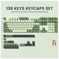 138-Key Retro Matcha Green Keycaps - PBT Material picture