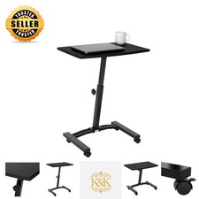 Sleek Mobile Computer Workstation with 4 Wheels - Adjustable Height 20.5