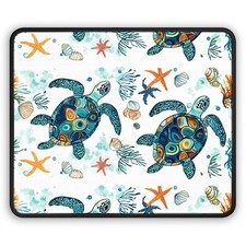 Colorful Turtle Gaming Mouse Pad, Ocean Themed Desk Accessory, Gamer Gift picture
