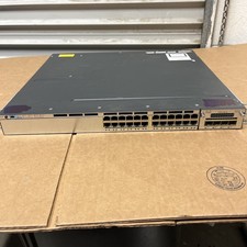 Cisco WS-C3750X-24P-S Catalyst POE+ GIGABIT NETWORK SWITCH + 1x PSU + C3KX-NM-1G picture