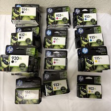 LOT OF 30 Genuine HP Ink Cartridges , Black, Cyan Magenta, & Yellow NEW SEALED picture