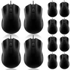 Bulk Wired Mouse 12 Pack USB Computer Mice Black picture
