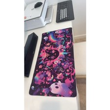 Kawaii Ghost & Rainbow Oversized Mouse Pad 23.6