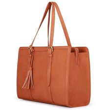 Laptop Bag For Women 15.6 Inch Work Tote Bags PU Leather Computer Purse For B... picture