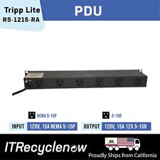 Tripp Lite RS-1215-RA 5-15P 15A 120V 12x5-15R 1U Power Strip w/ Ears TESTED picture