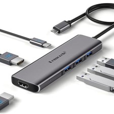 LEMORELE USB C TO DUAL HDMI ADAPTER TC73 PLUS - GRAY picture