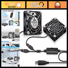 2-Pack 60mm USB Cooling Fans, 3-Speed Control, Brushless DC for PC & Raspberry P picture
