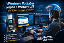 Windows Bootable USB Remote Repair + 60min Remote Support Session picture