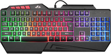 Multiple Color Rainbow LED Backlit USB Wired Gaming Keyboard (BLACK) picture