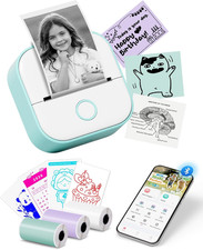 Mini Sticker Printer - T02 Mini Thermal Printer Portable Pocket Label Maker Blue picture