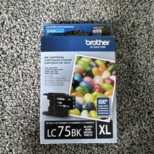 Brother LC75BK XL Black Ink Print Cartridge OEM Sealed picture