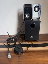 Logitech LS21 2.1 Wired Speaker System w Subwoofer Volume Control 3.5mm Tested  picture