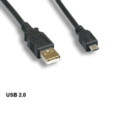 KNTK 6in USB 2.0 Type A to Micro B Cable Digital Camera Phone PDA MP3 PS4 Black picture