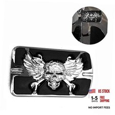 XKMT- Wing Skull Zombie Emblemd Compatible With Large Brake Pedal Chrome picture