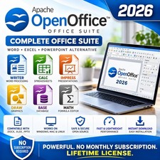 Open Office Home and Student 2026 Office Software Suite for Windows & MAC CD DVD picture
