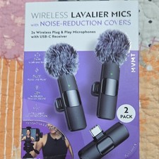 MVMT Wireless Clip-On Lavalier Mics 2-Pack, Noise Reduction, USB-C Receiver picture