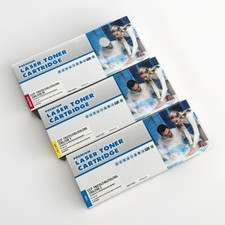 3 Premium Toner Cartridges Lot Magenta Cyan Yellow CCP TN225 245 255 265 285 296 picture