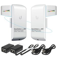 Pre-Configured Bundle of 2 Ubiquiti NanoStation LOCOM5 P2P-2 Units Kit 100% C... picture