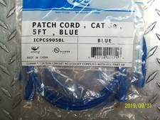 ICC ICPCSJ05BL ( 3 Pack ) PATCH CORD, CAT 5e, MOLDED BOOT, 5' BLUE picture