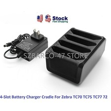 US Zebra 4-Bay Battery Charger Cradle + Adapter to TC70 TC75, TC72, TC77 Scanner picture