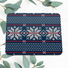Blue Ugly Christmas Sweater Funny Mouse Pad Mat Office Desk Table Accessory Gift picture
