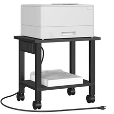 TUTOTAK Printer Stand, 2 Tier Rolling Printer Cart with Charging Station picture