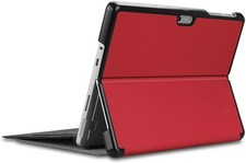 Ultra-Thin PU-Leather Case for Surface Pro 7/6/5/4 - Sophisticated Red Elegance picture
