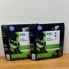 HP 933XL D8J65BN 3 Pack Tri Color Original Ink Cartridges EXP lot of 2 picture