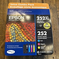 Genuine Epson 252XL Black & 252 Color Ink Cartridge T252XL-BCS  07/2024 **READ picture