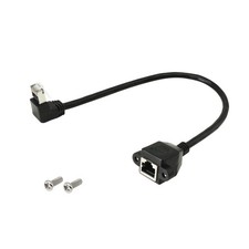 SinLoon RJ45 Ethernet Adapter Cable - 90 Degree Upward Male to UPward, Black picture
