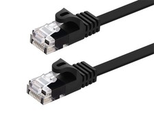 Cat5e Ethernet Patch Cable RJ45 FlatStranded 350Mhz UTP Copper 30AWG 5ft Black picture